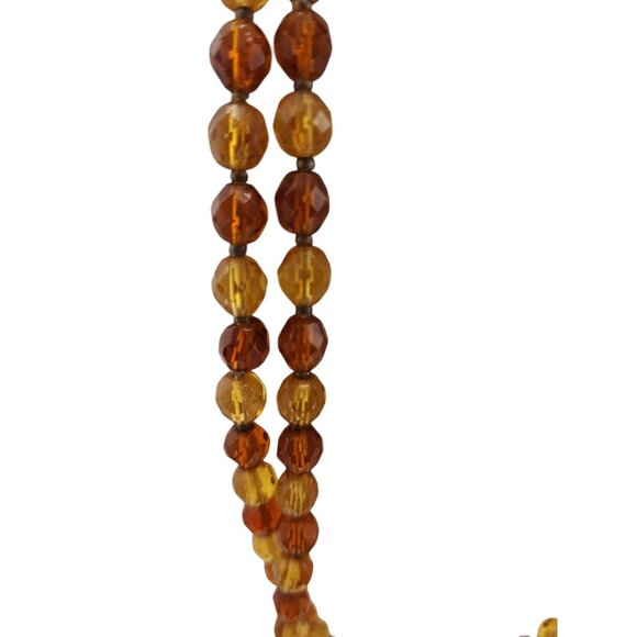 Vintage 2 Tone Faceted 56" Crystal Necklace (A5683) - Picture 4 of 5